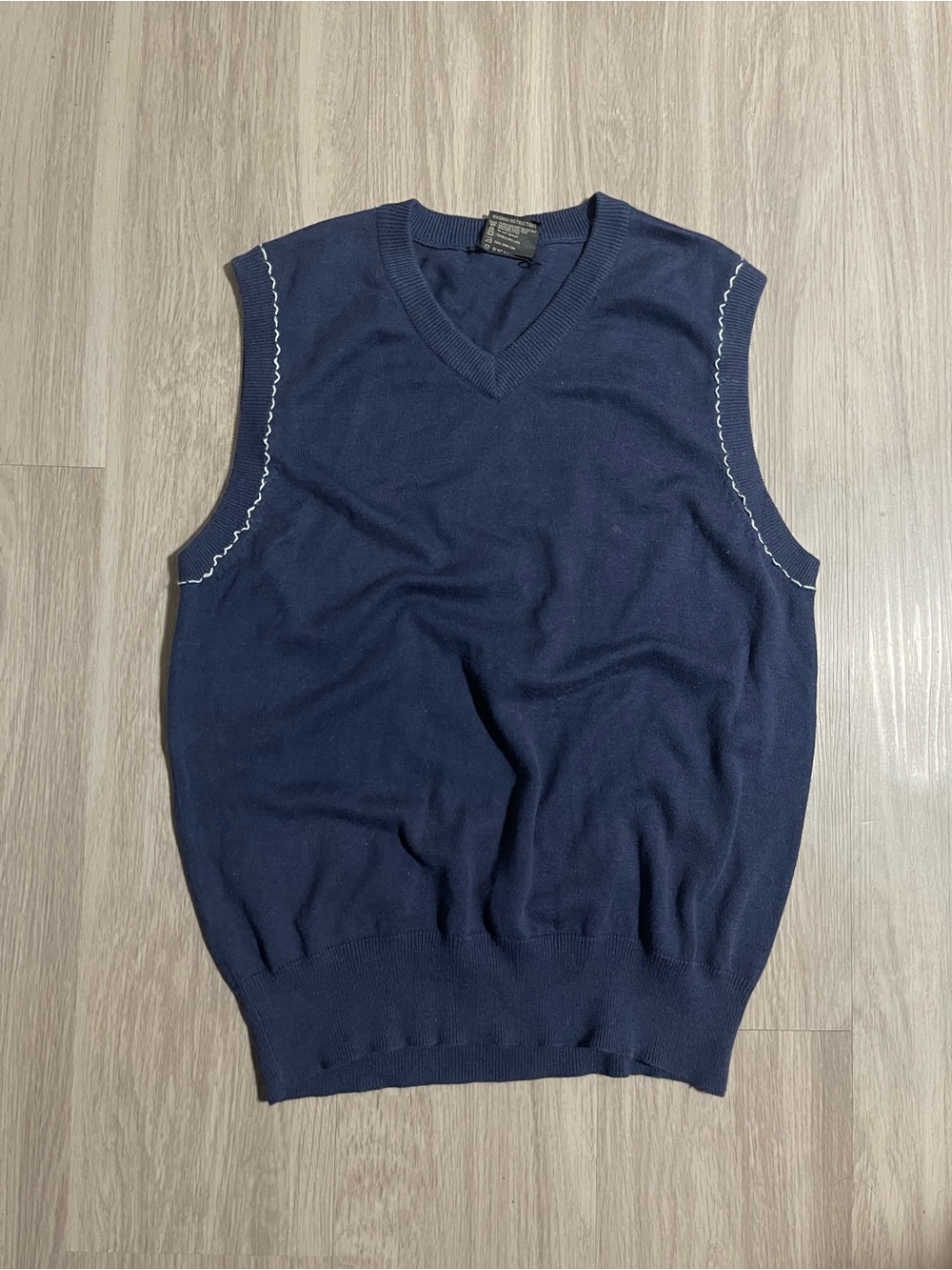 Navy V-Neck Knit Sweater Vest